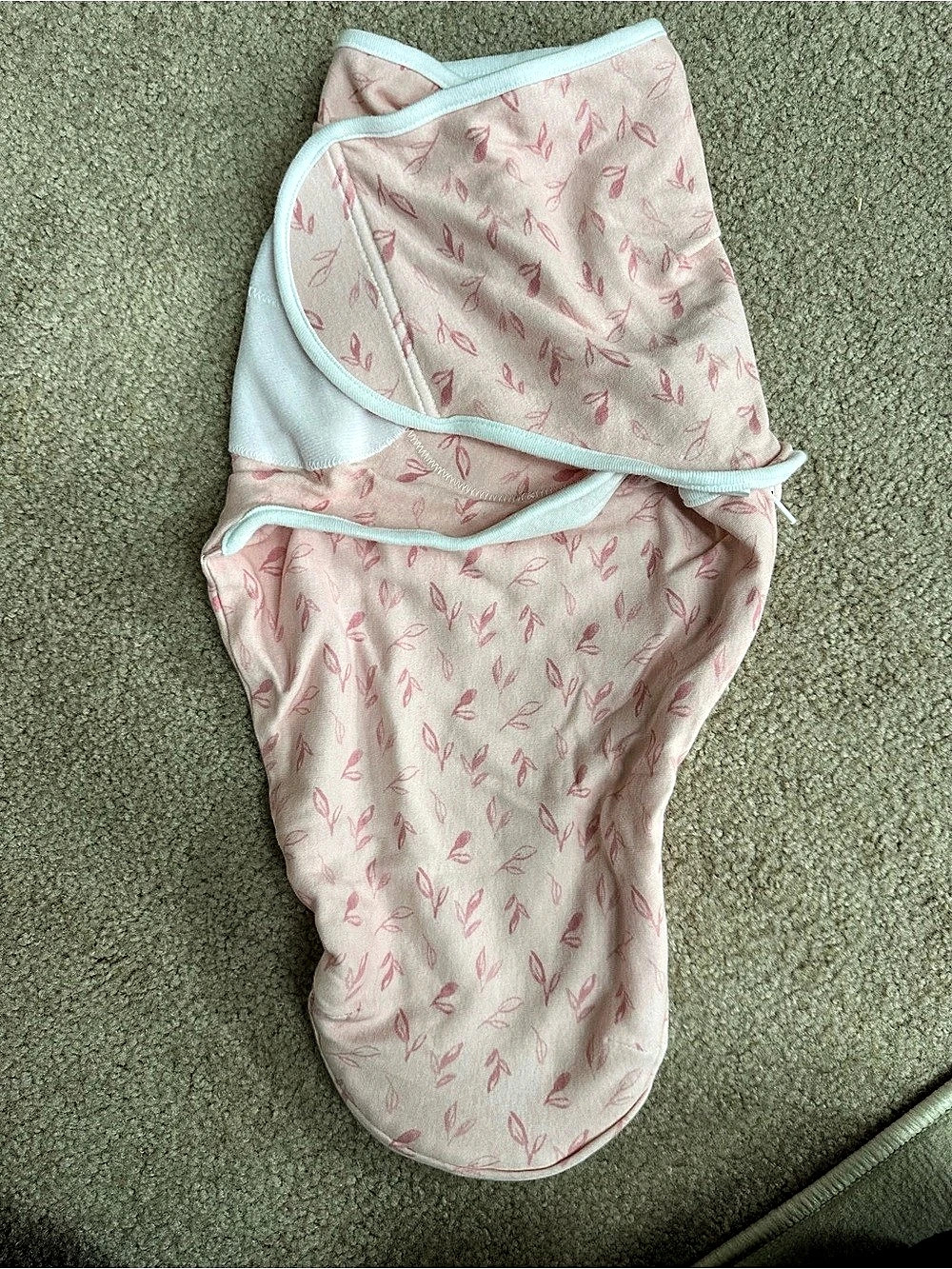 aden + anais essentials Easy Swaddle Wrap Pink & White 0-3M